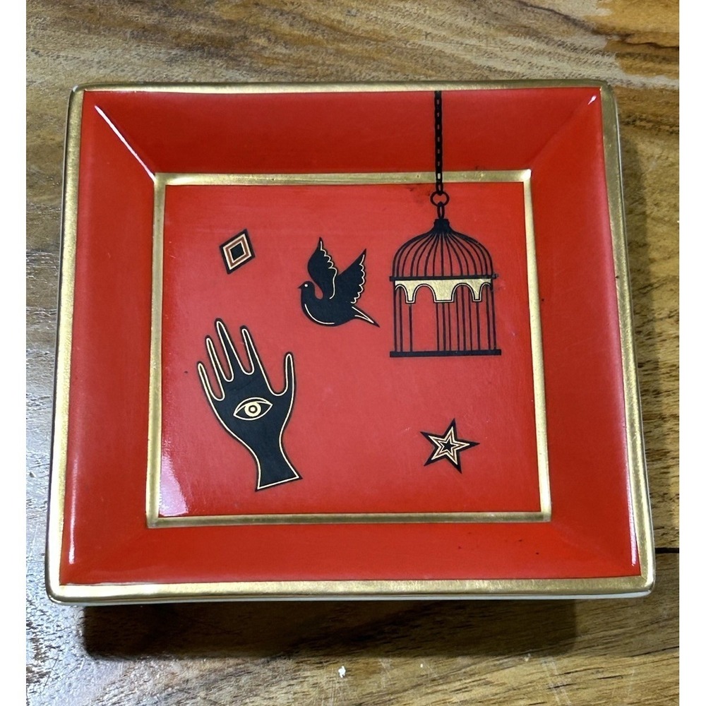 Jonathan Adler Bijoux Square Tray Red 4.5"